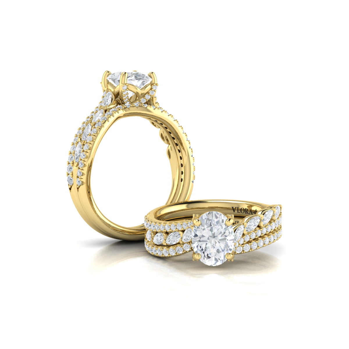 Bypass Oval Engagement Ring