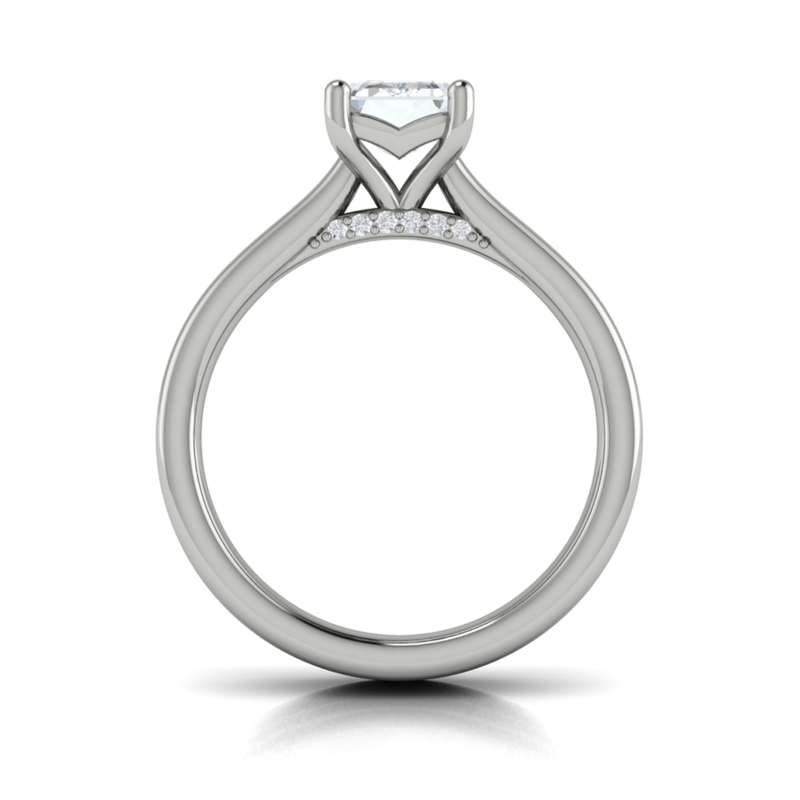 Fluted Emerald Cut Engagement Ring