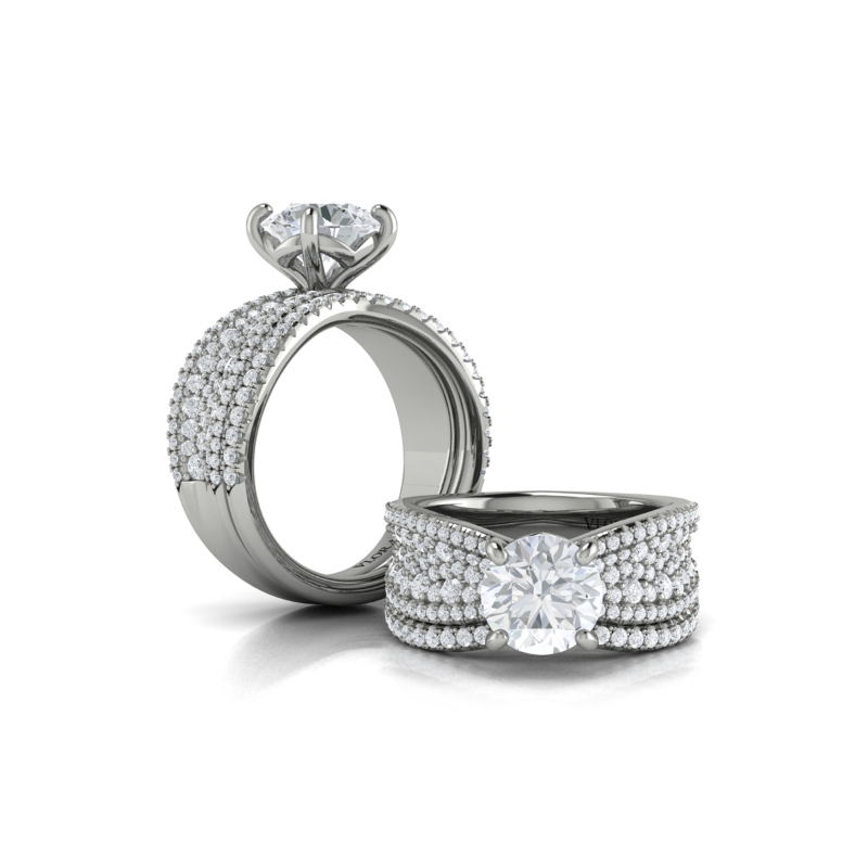 Bold Pave Engagement Ring