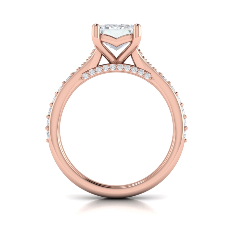 Emerald Cut Cathedral Engagement Ring