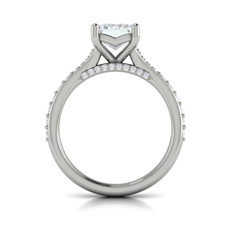 Emerald Cut Cathedral Engagement Ring