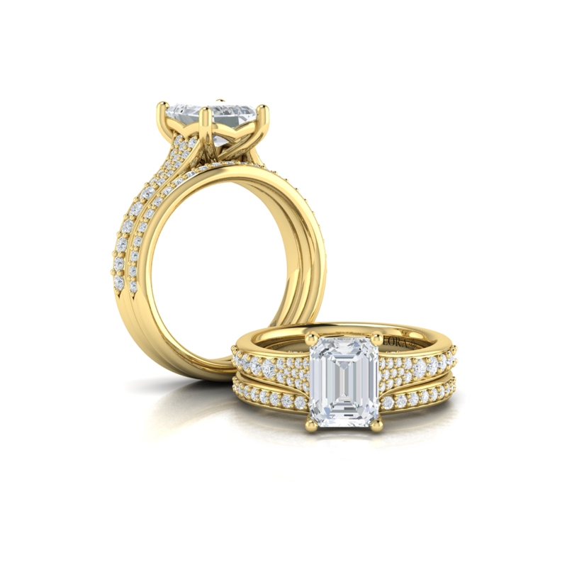 Emerald Cut Cathedral Engagement Ring
