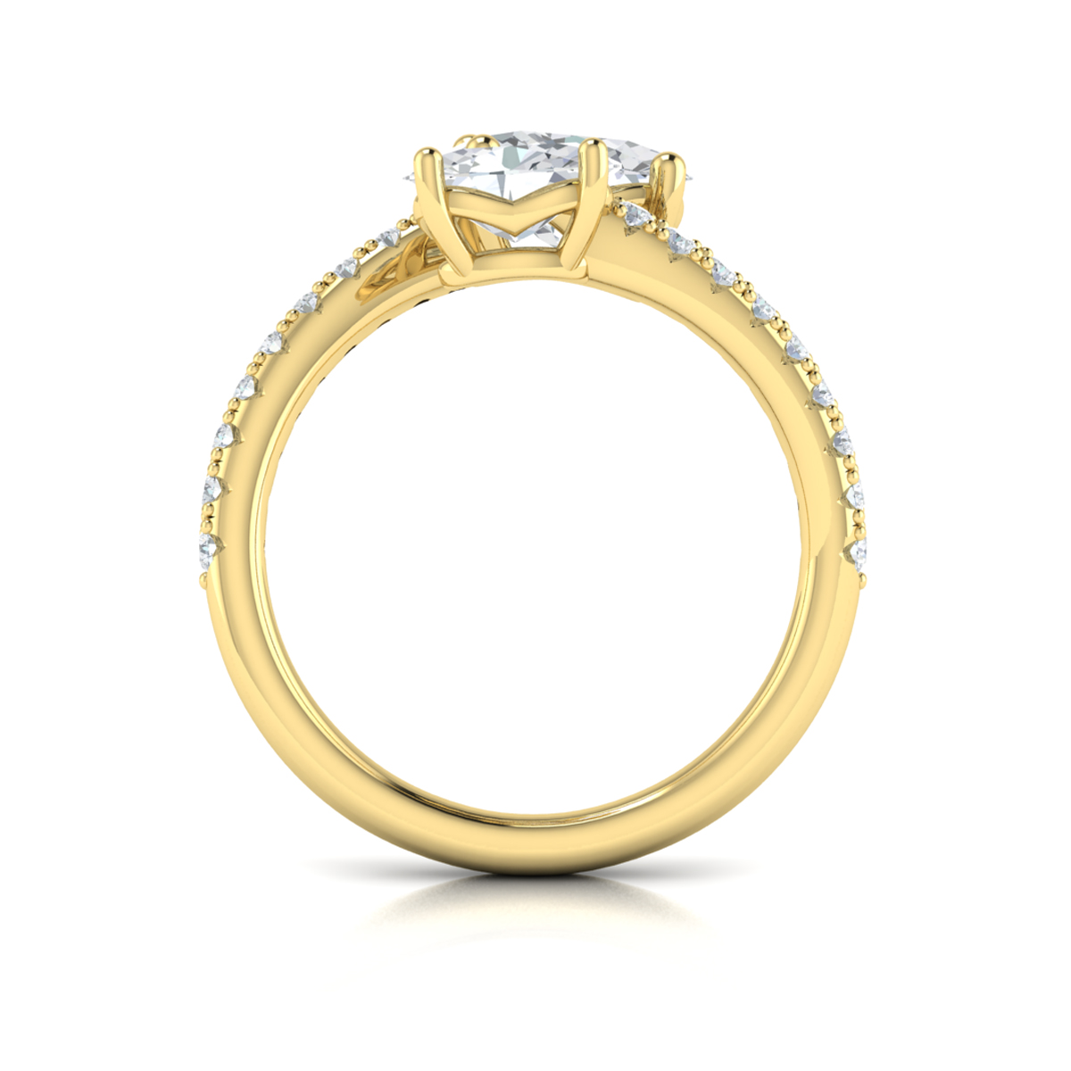 Kissing Oval Two Stone Engagement Ring