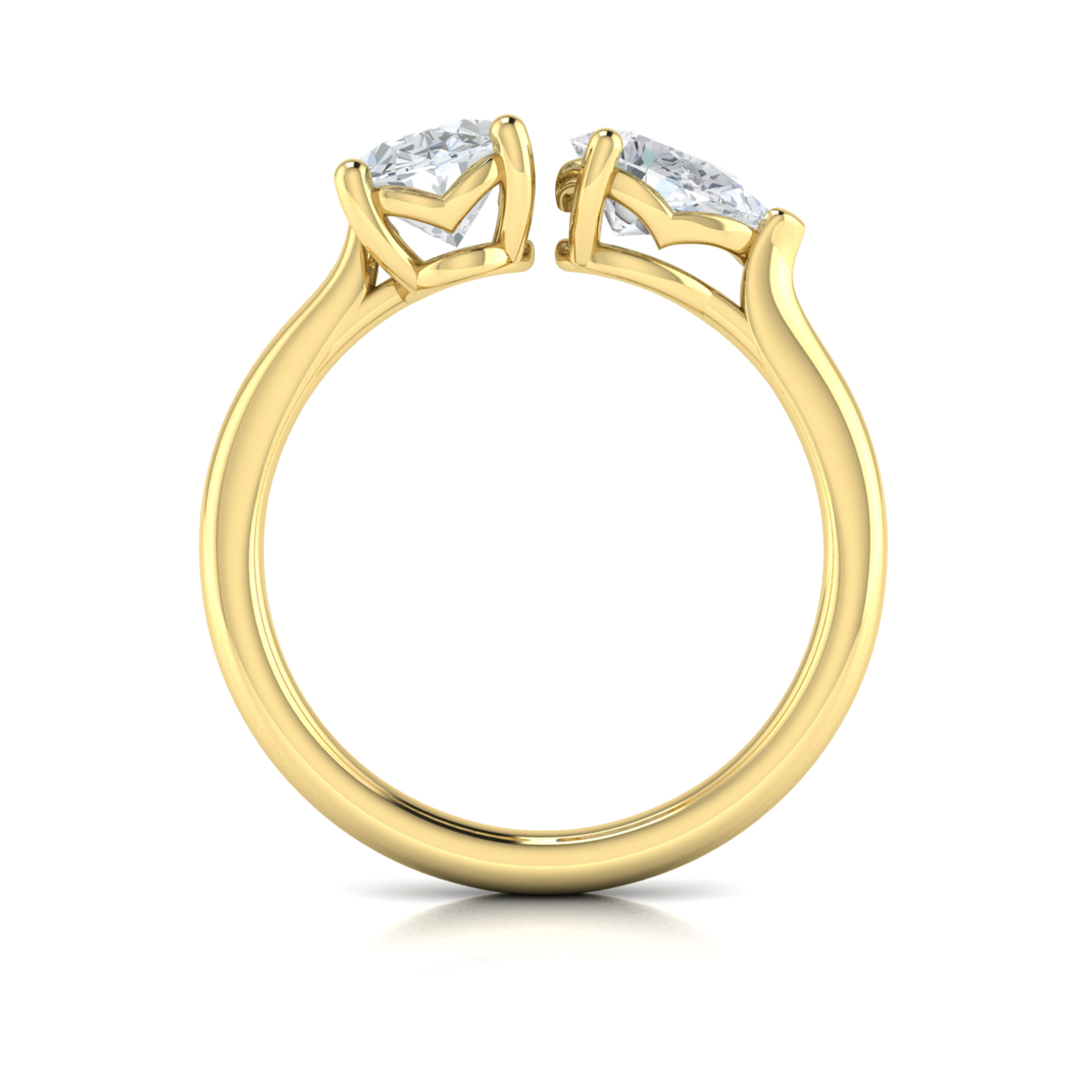 Duet Oval and Pear Two Stone Engagement Ring