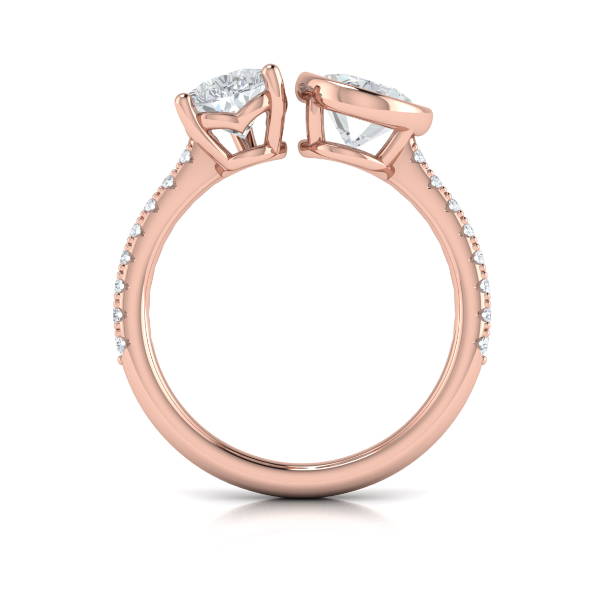 Vlora Two Stone, Bezel Engagement Ring