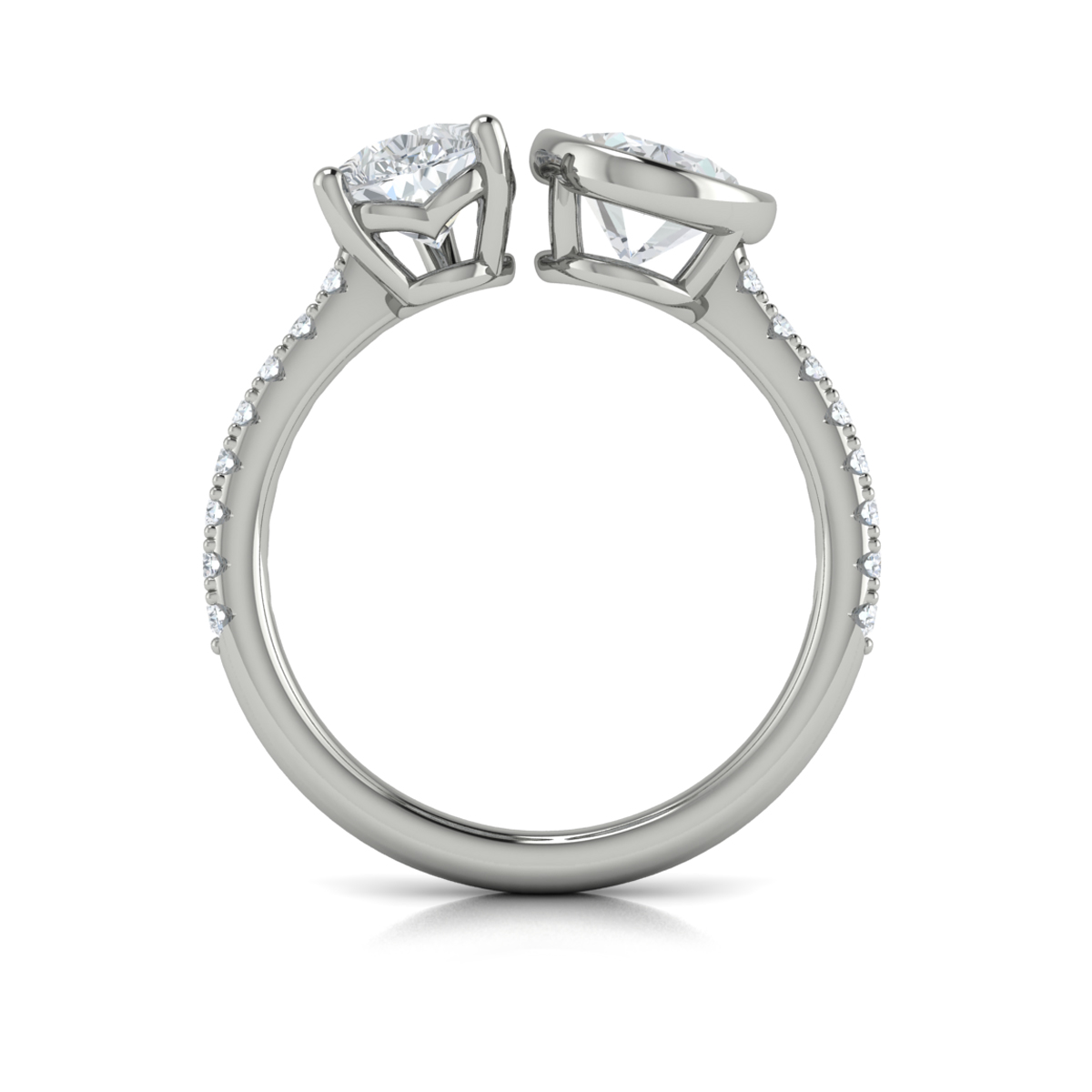 Vlora Two Stone, Bezel Engagement Ring