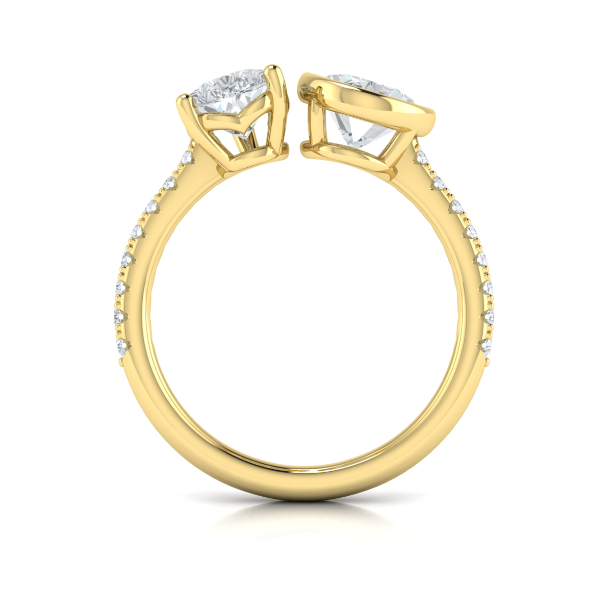 Vlora Two Stone, Bezel Engagement Ring