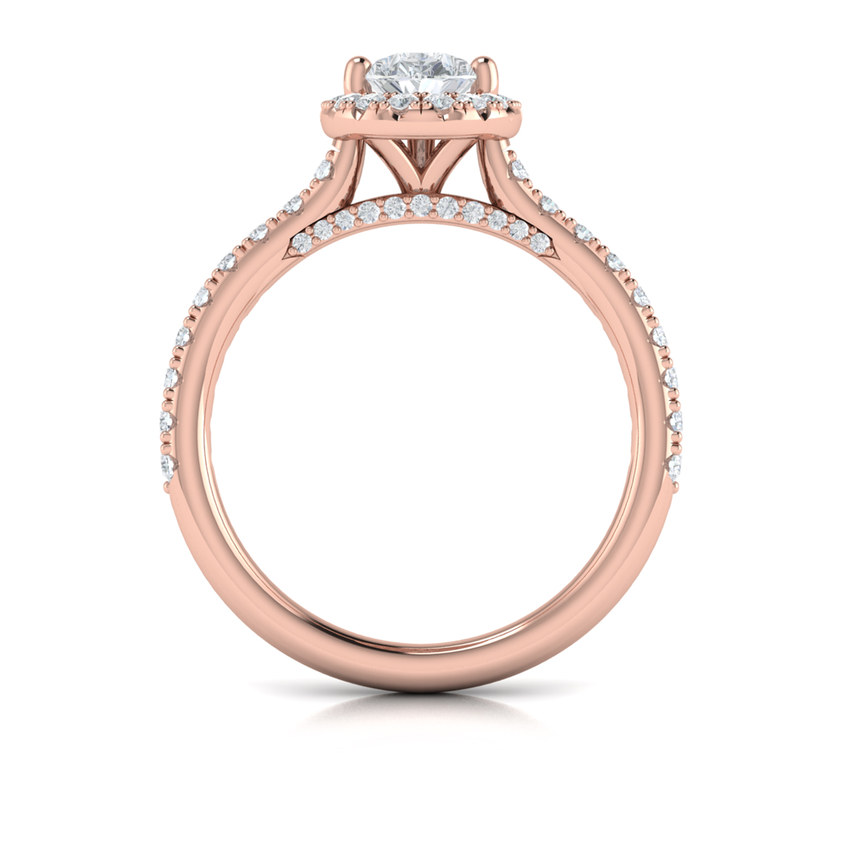 Pretty Pear Halo Engagement Ring