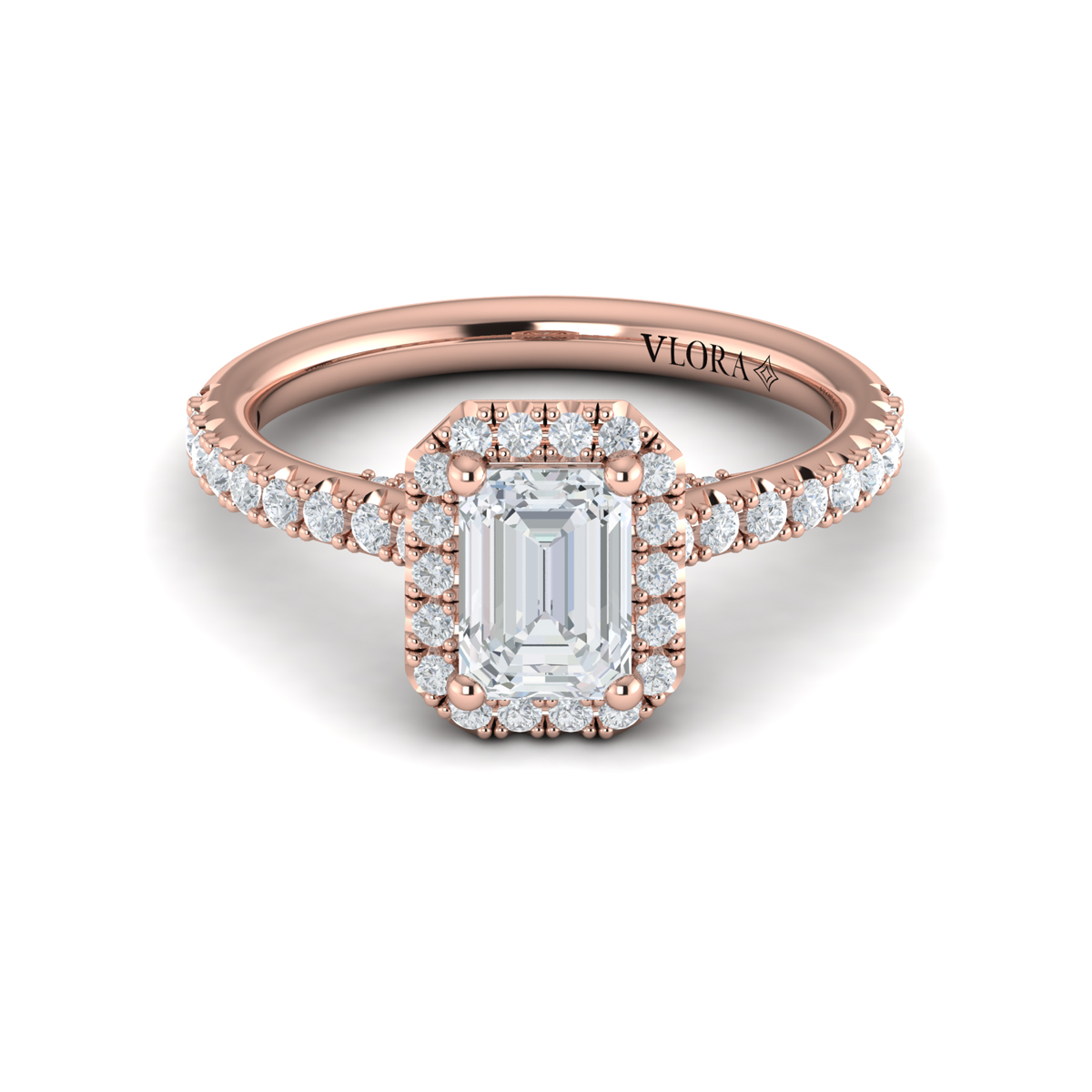 Timeless Halo Emerald Cut Engagement Ring