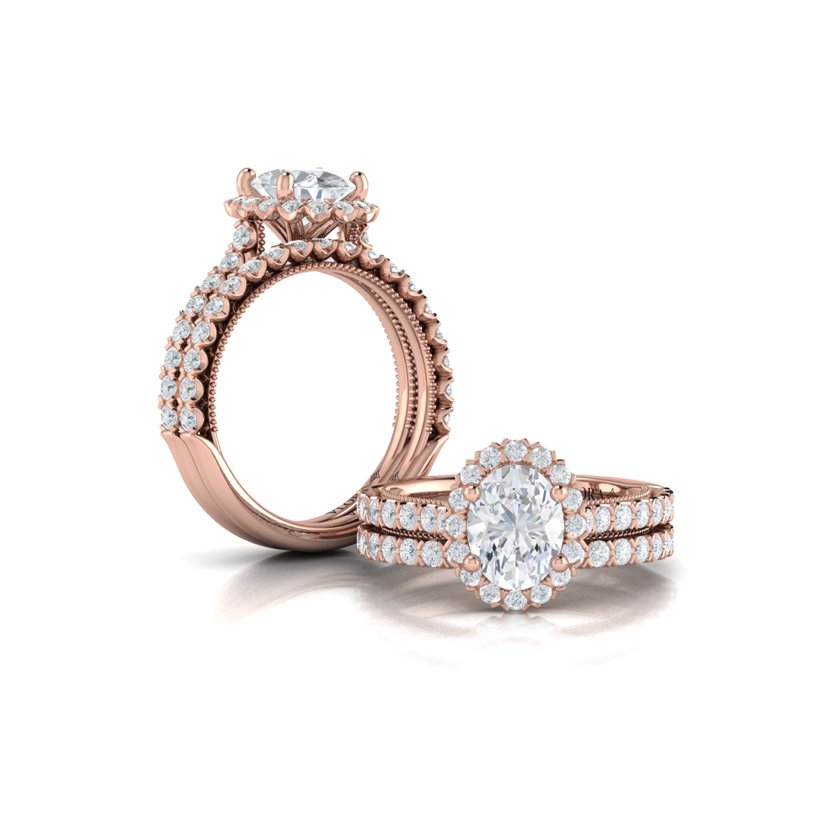 Vlora Halo, Modern Vintage Engagement Ring