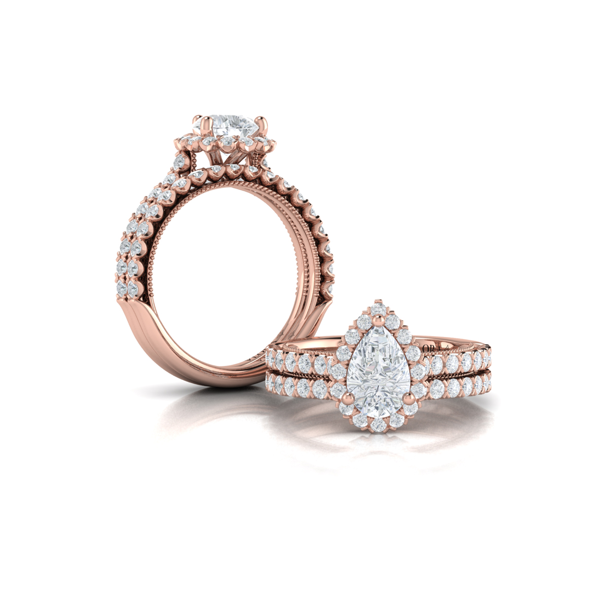 Vlora Halo, Modern Vintage Engagement Ring