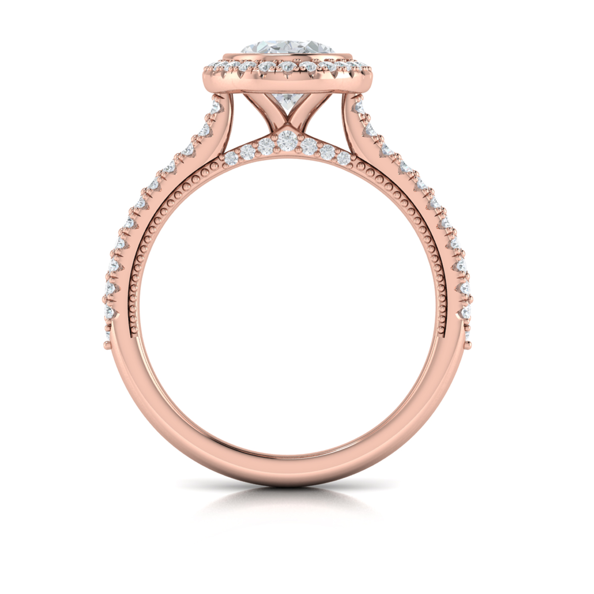 Vlora Halo, Bezel, Modern Vintage Engagement Ring