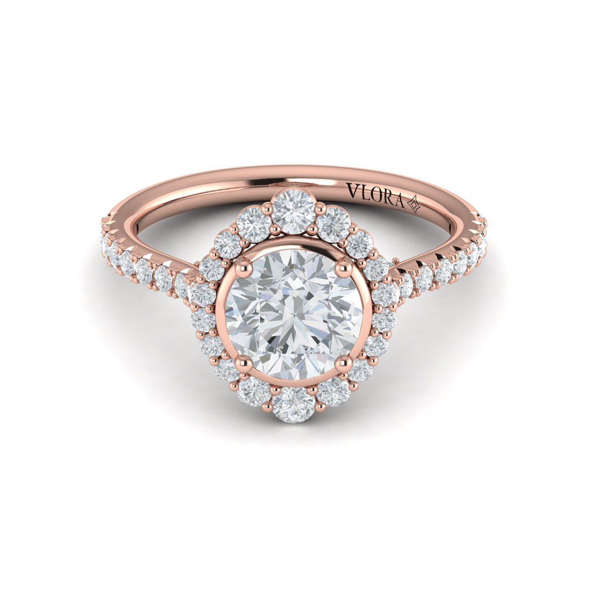 Vlora Halo, Bezel Engagement Ring
