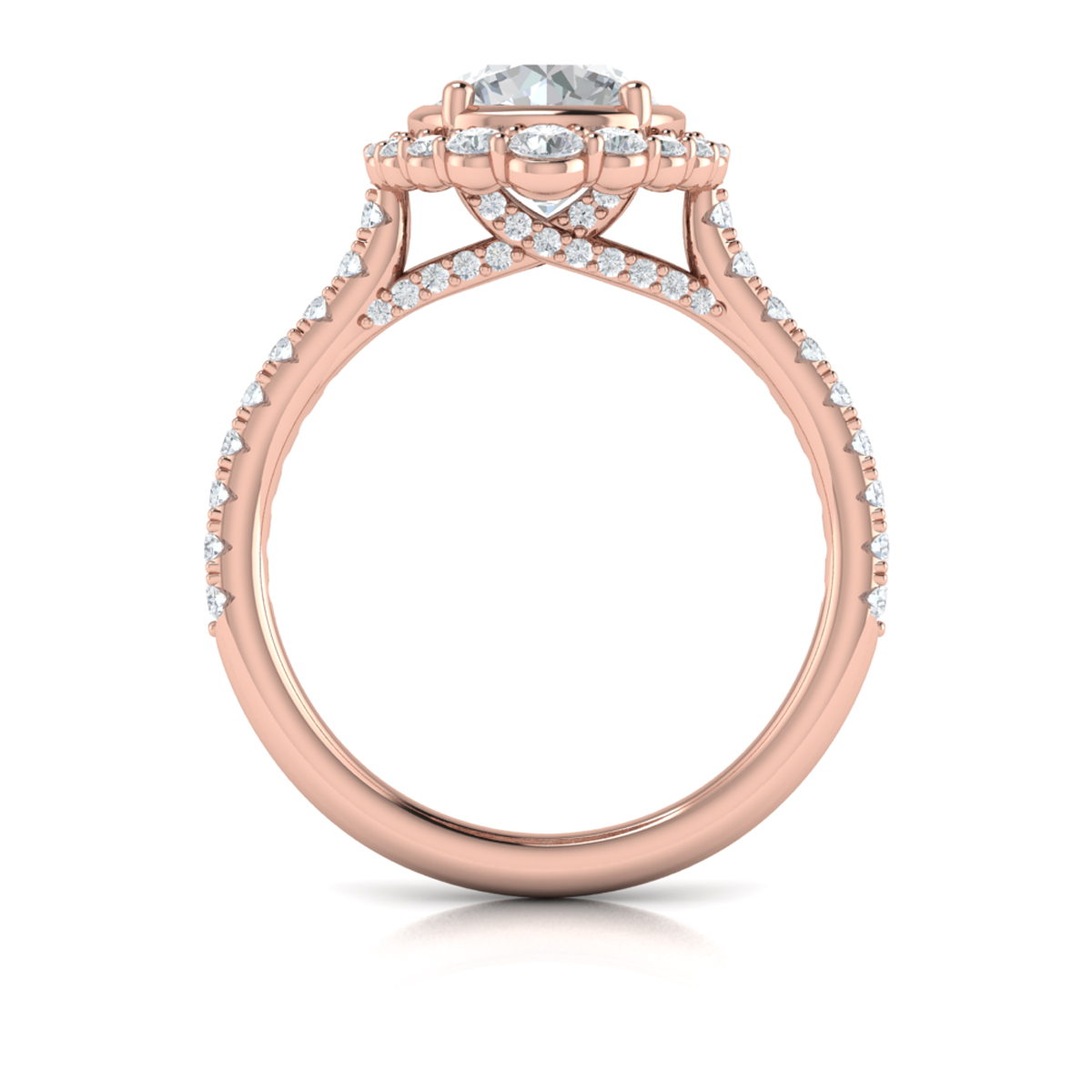 Vlora Halo, Bezel Engagement Ring