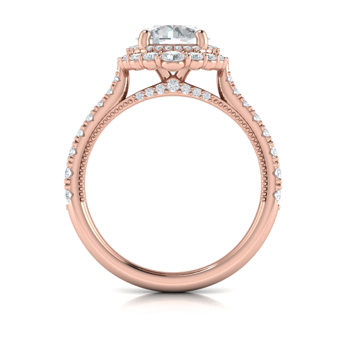 Vlora Halo, Modern Vintage Engagement Ring