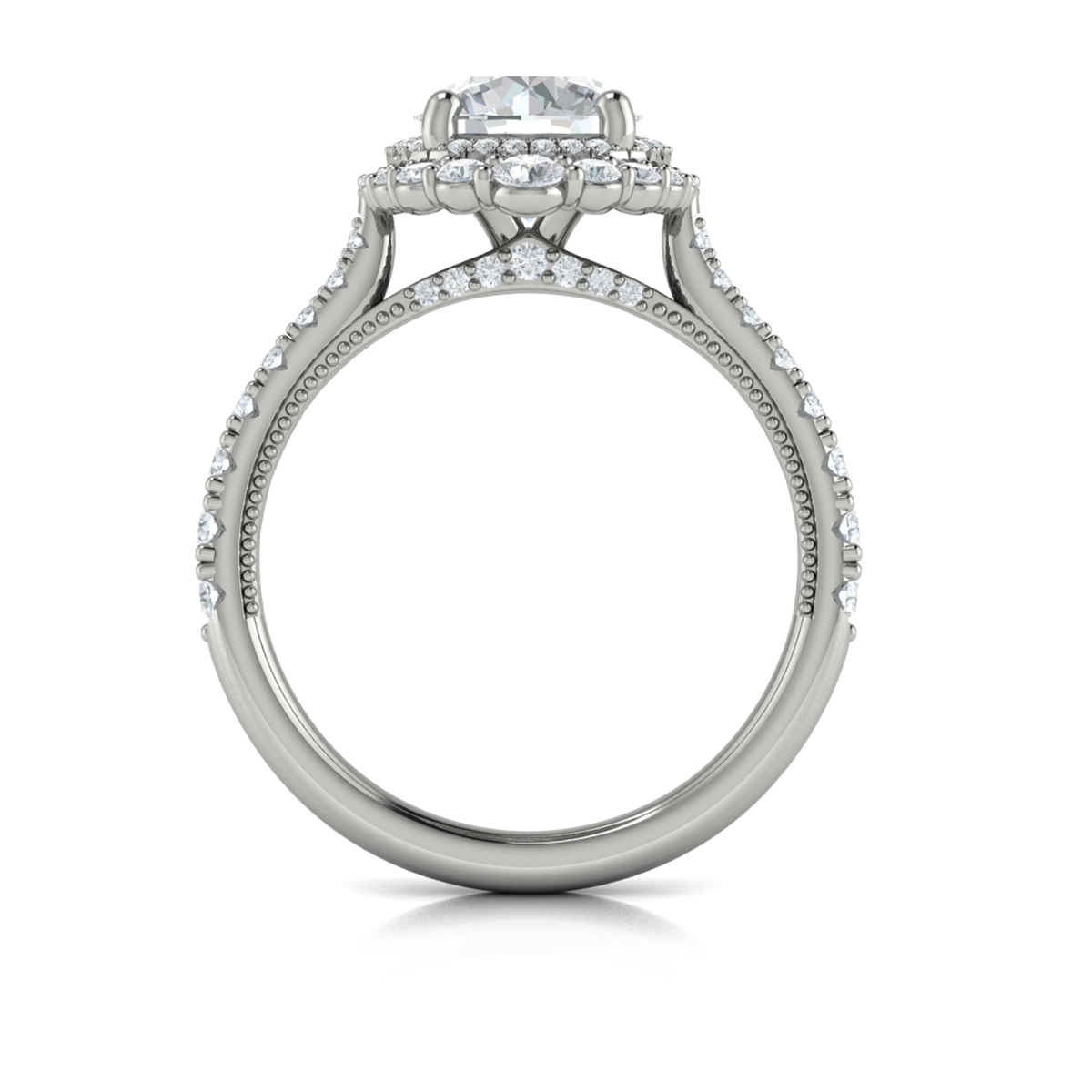 Vlora Halo, Modern Vintage Engagement Ring