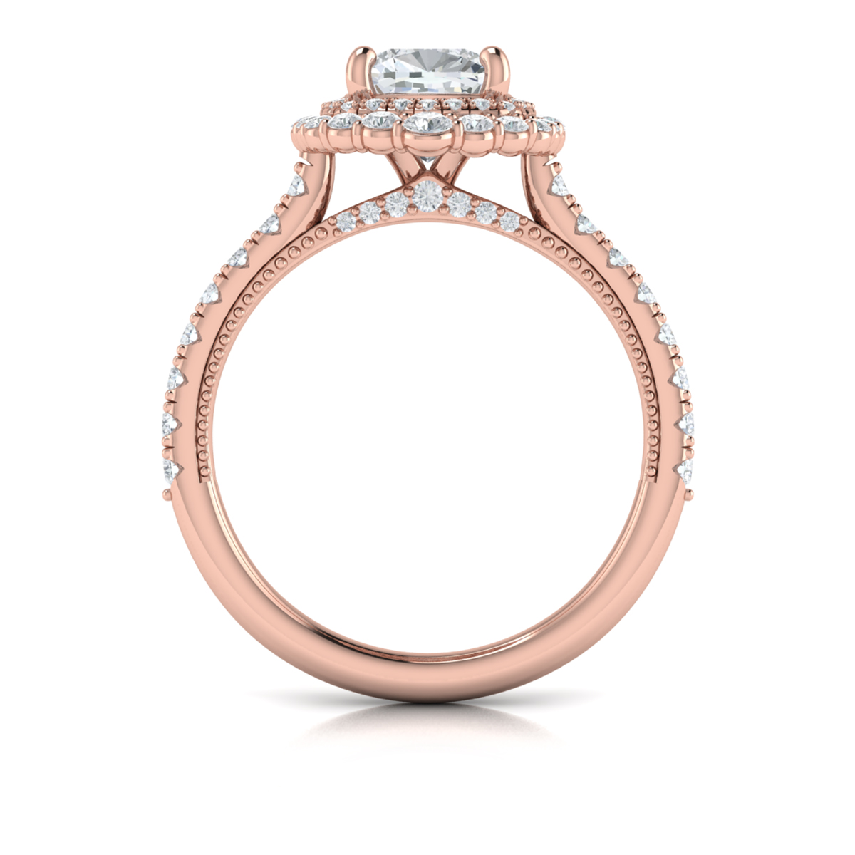 Vlora Halo, Modern Vintage Engagement Ring