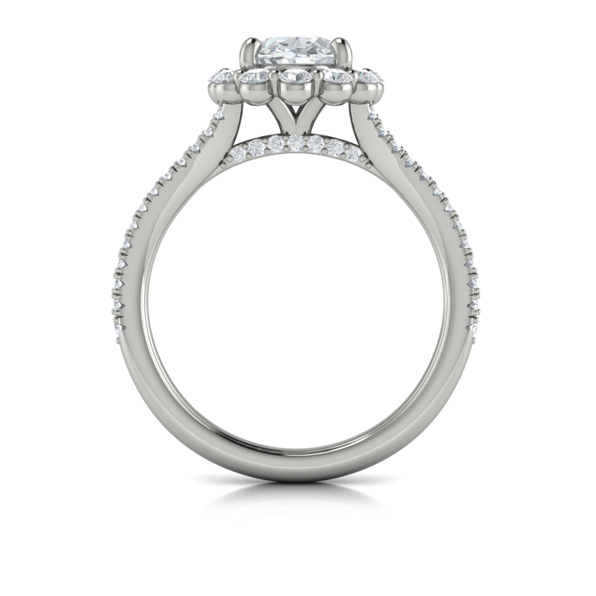 Corsage Halo Oval Engagement Ring