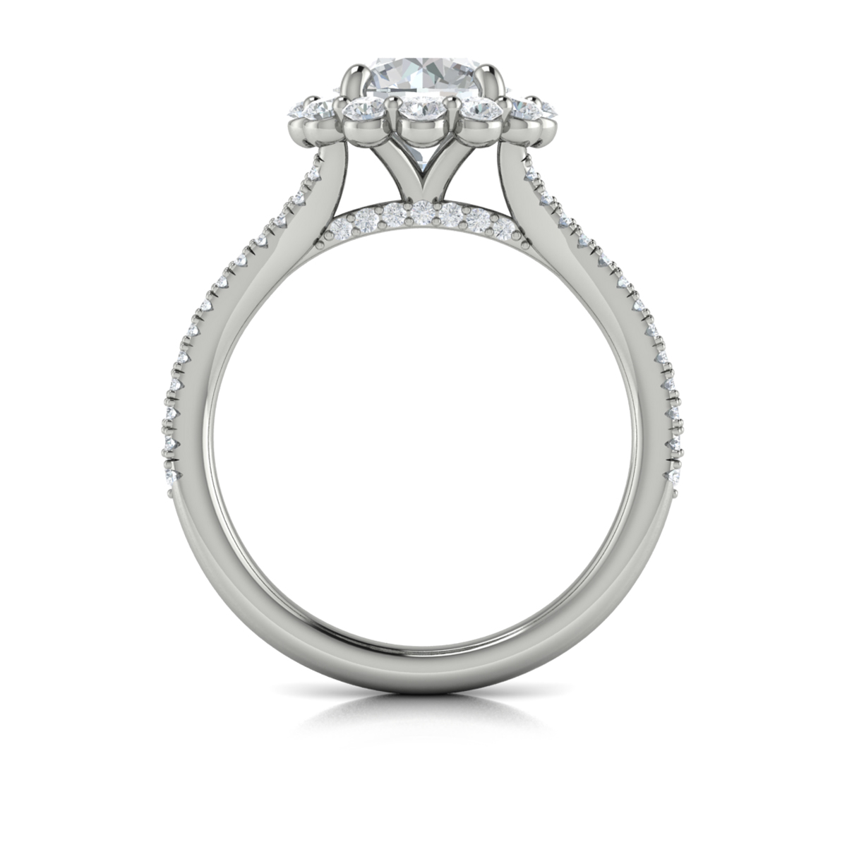 Vlora Halo, Split Shank Engagement Ring