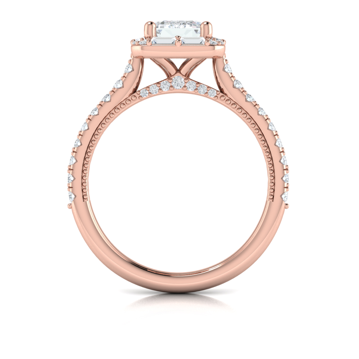 Vlora Halo, Modern Vintage Engagement Ring