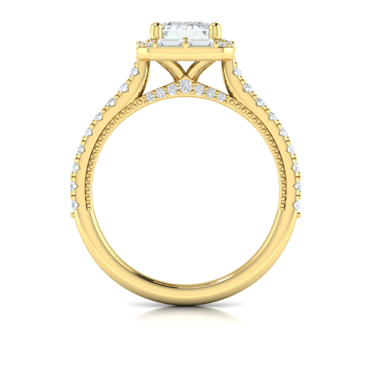 Vlora Halo, Modern Vintage Engagement Ring