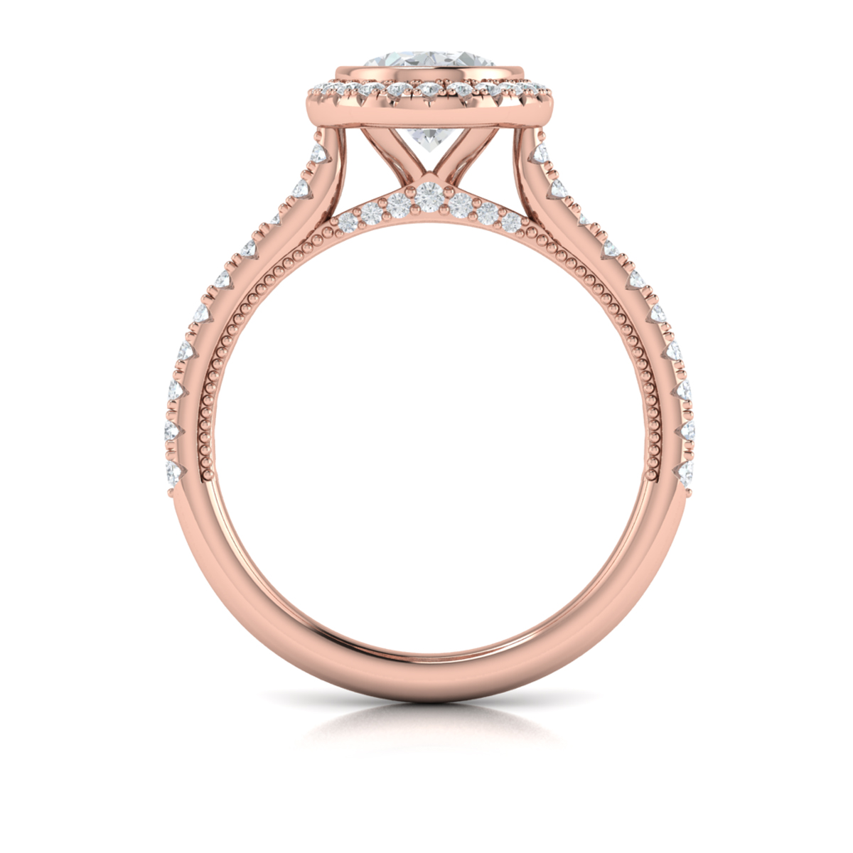Vlora Halo, Bezel, Modern Vintage Engagement Ring