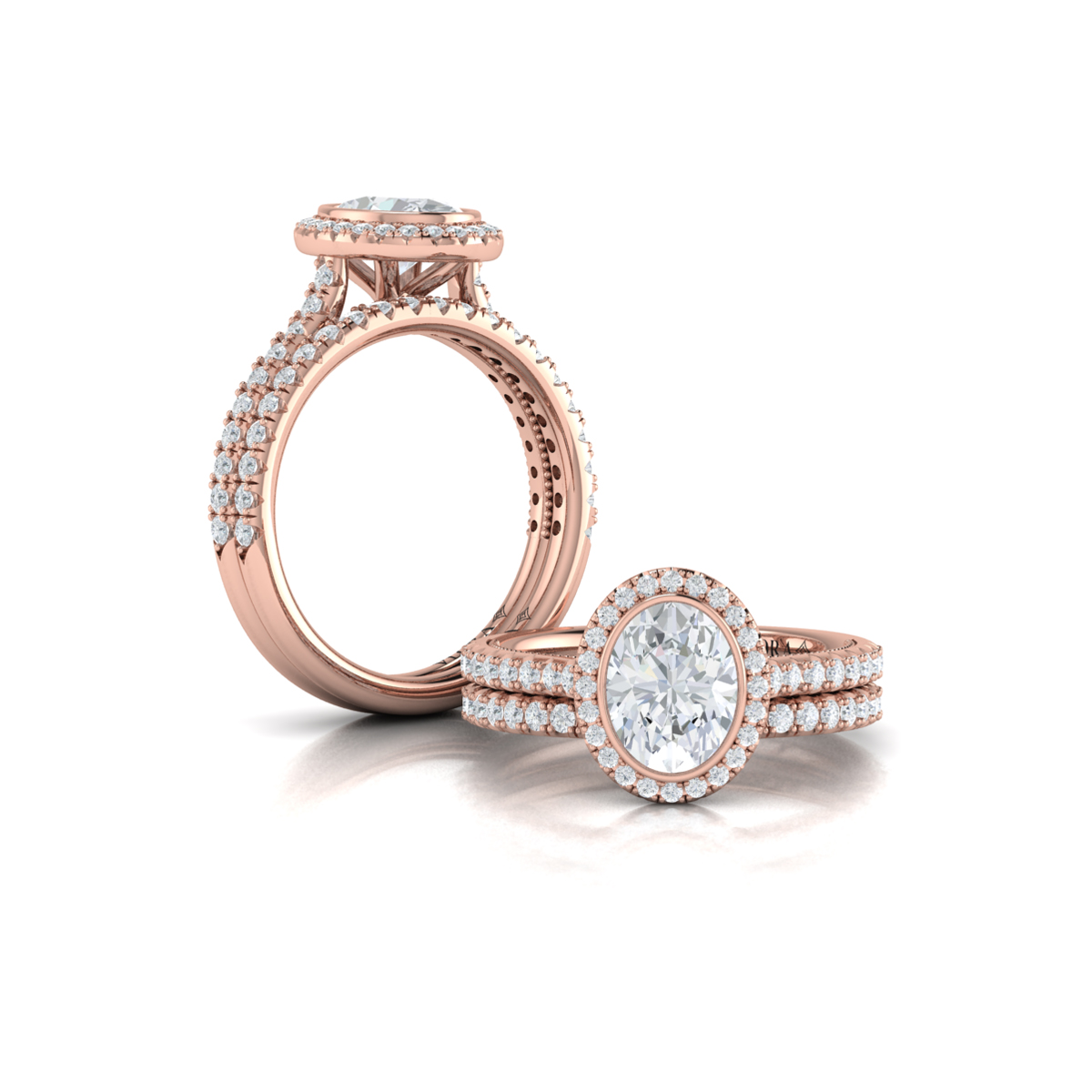 Vlora Halo, Bezel, Modern Vintage Engagement Ring