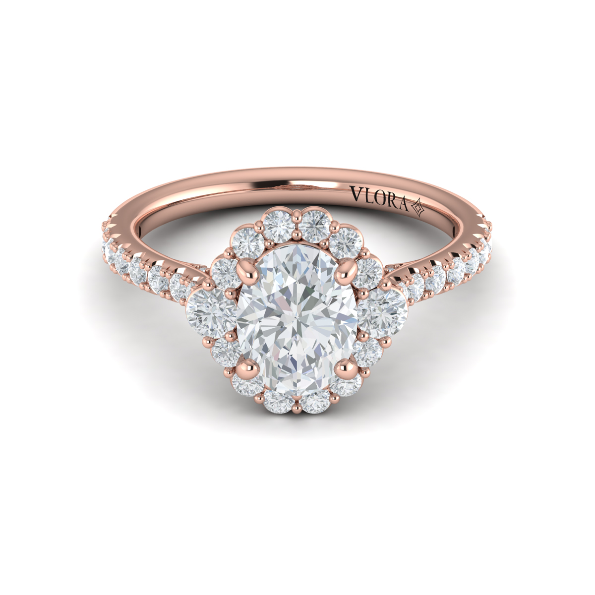 Horizon Halo Oval Engagement Ring