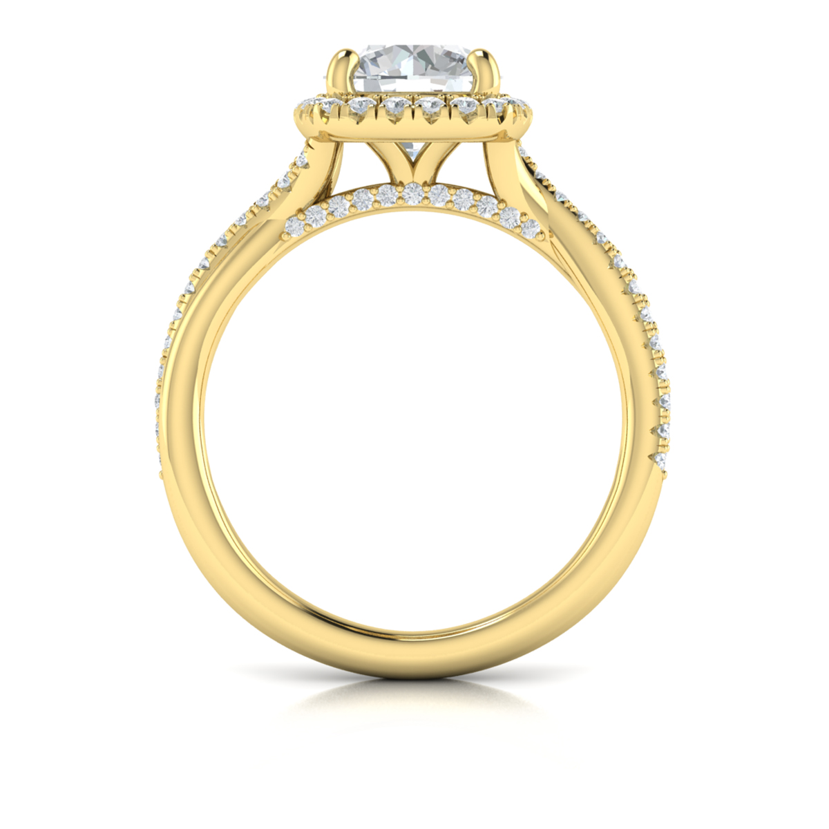 Entwined Euro Halo Round Engagement Ring