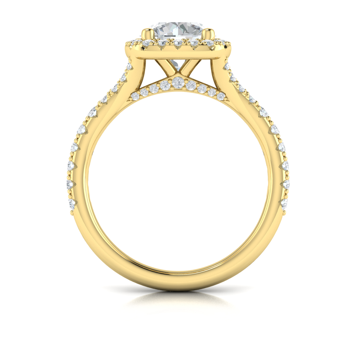 Euro Halo Round Engagement Ring