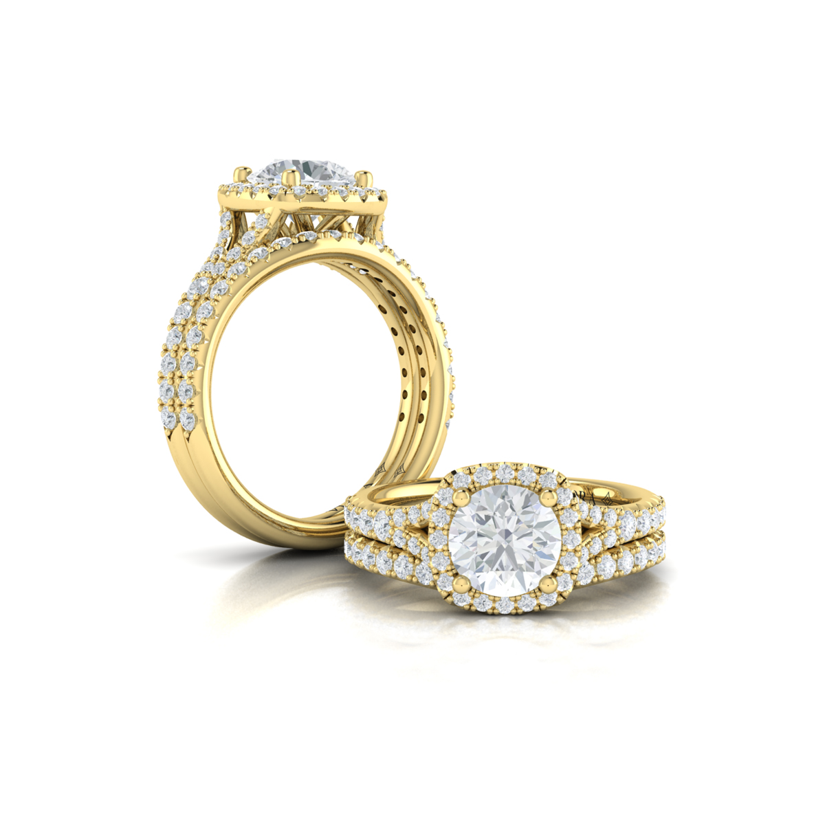 Euro Halo Round Engagement Ring