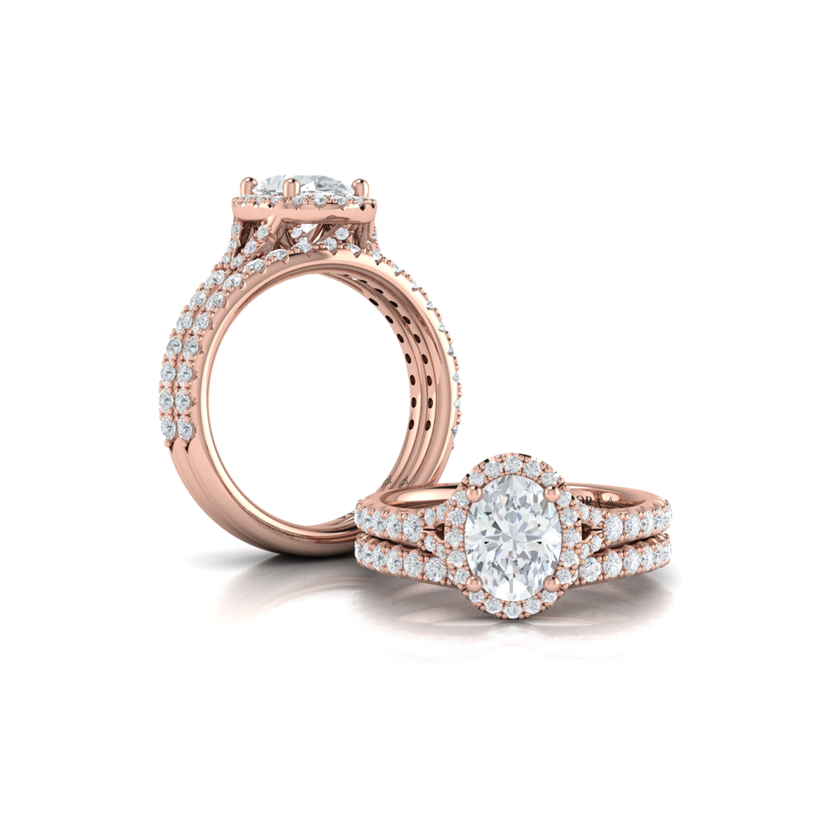 Vlora Halo, Split Shank Engagement Ring