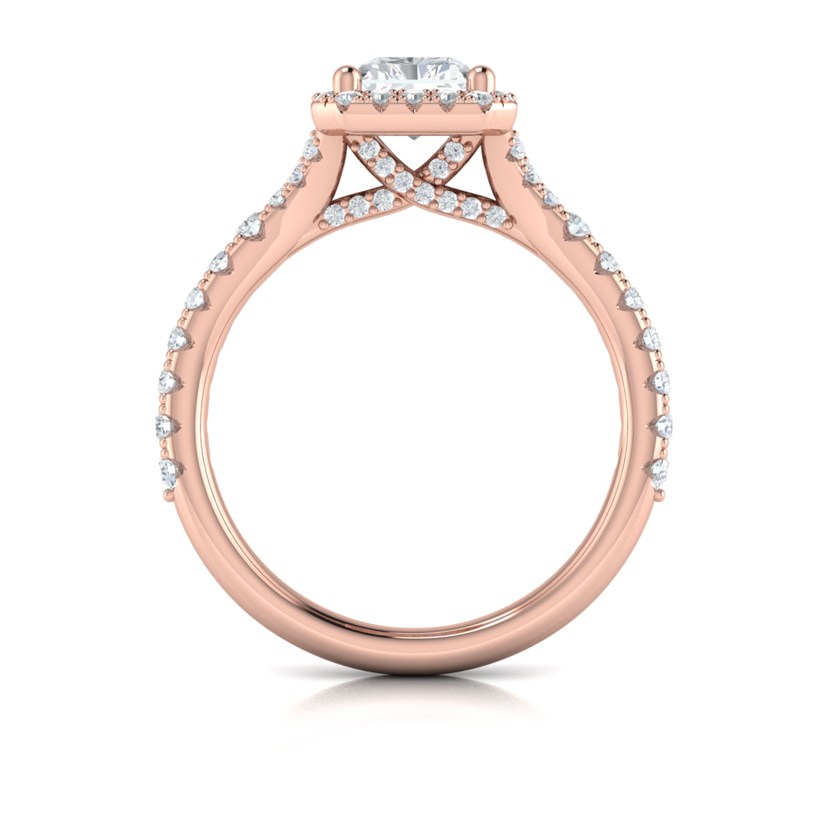 Vlora Halo, Split Shank Engagement Ring