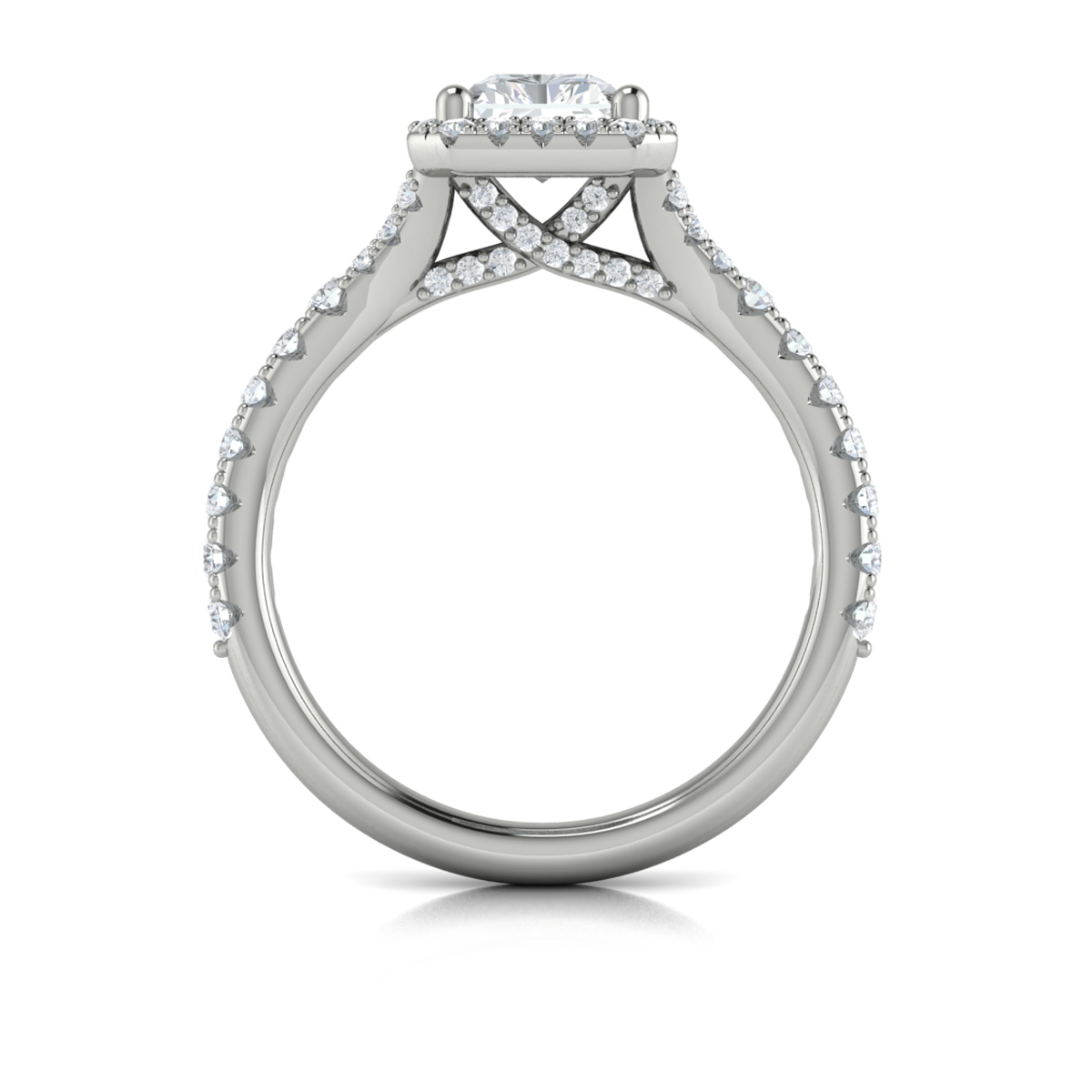Vlora Halo, Split Shank Engagement Ring