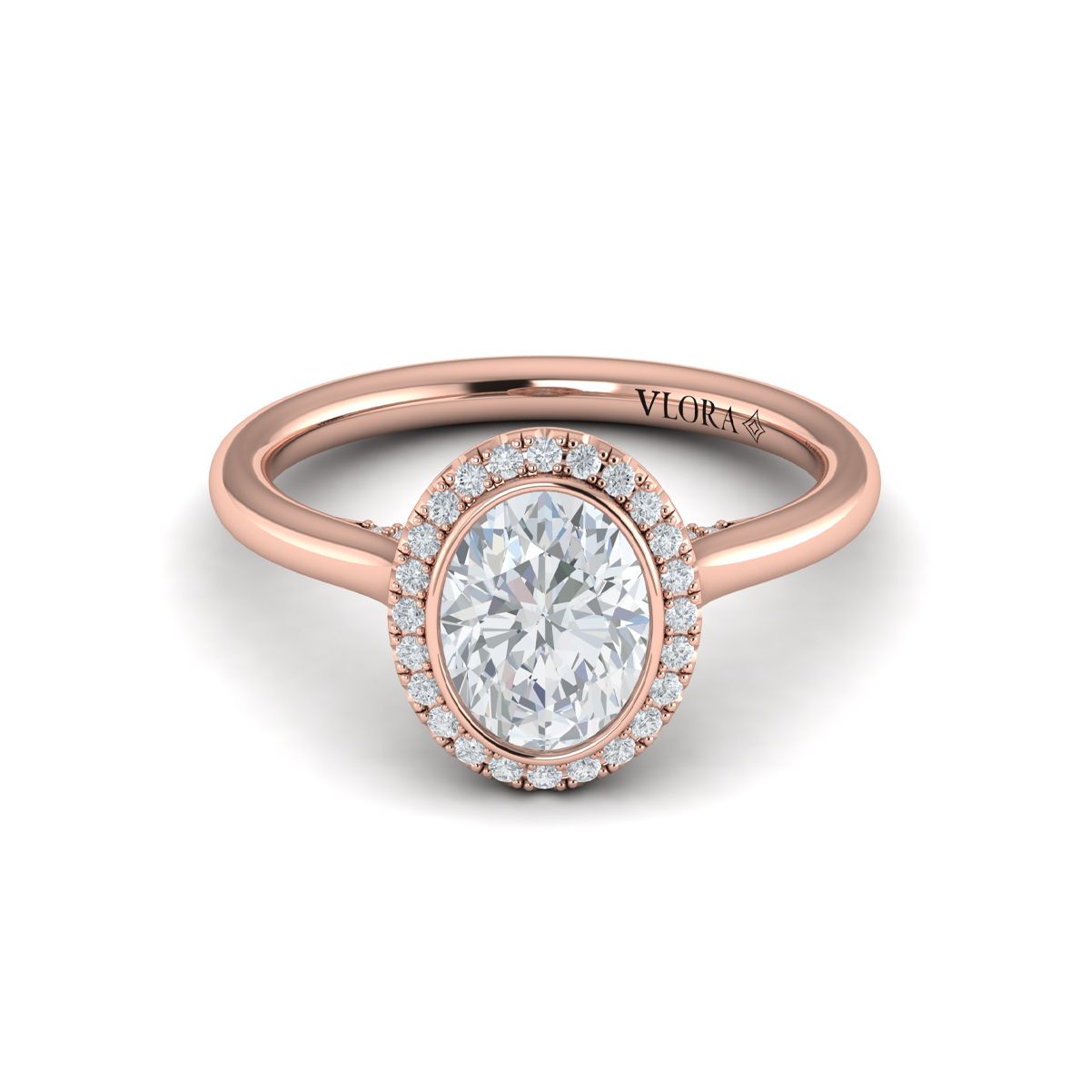 Vlora Halo, Bezel Engagement Ring