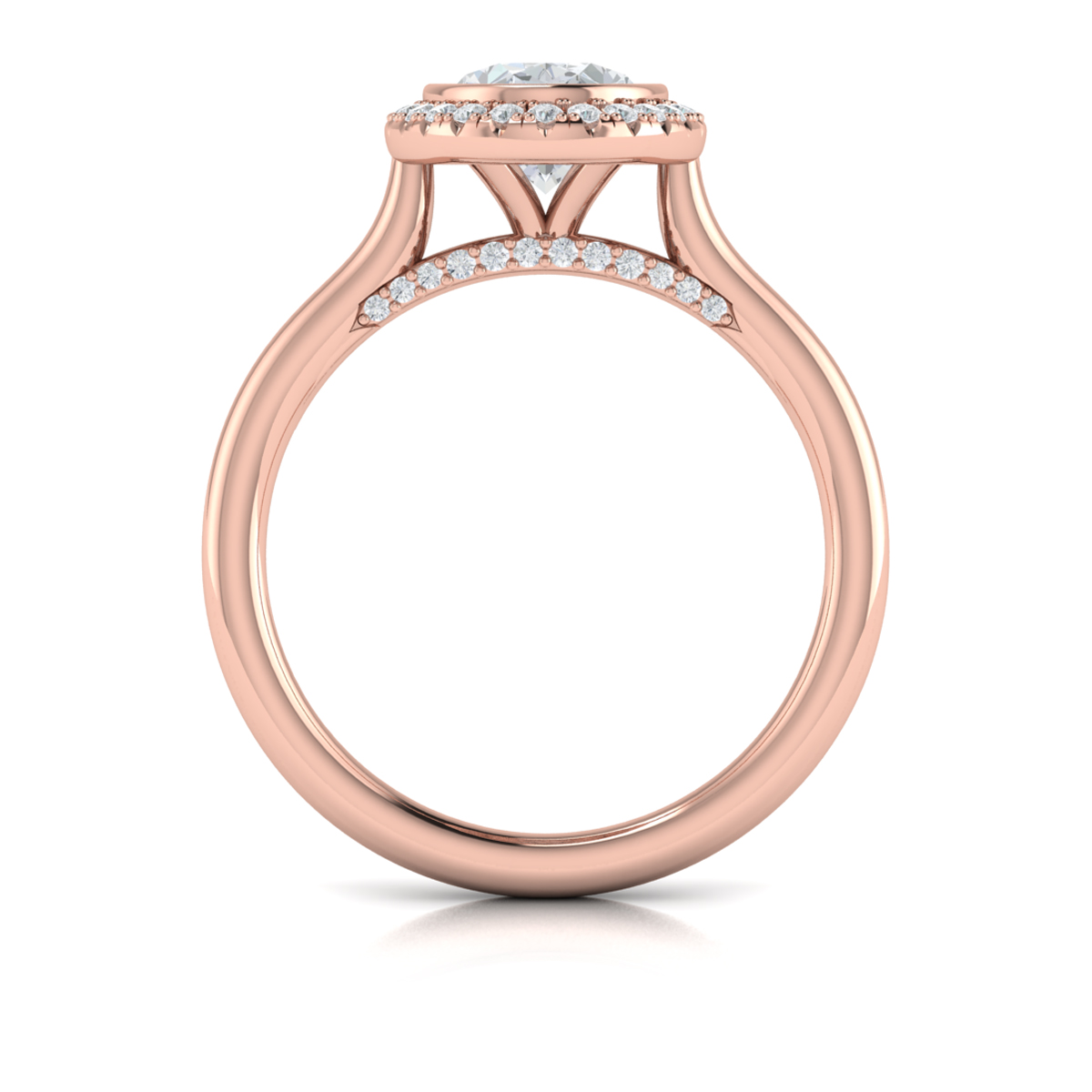 Vlora Halo, Bezel Engagement Ring