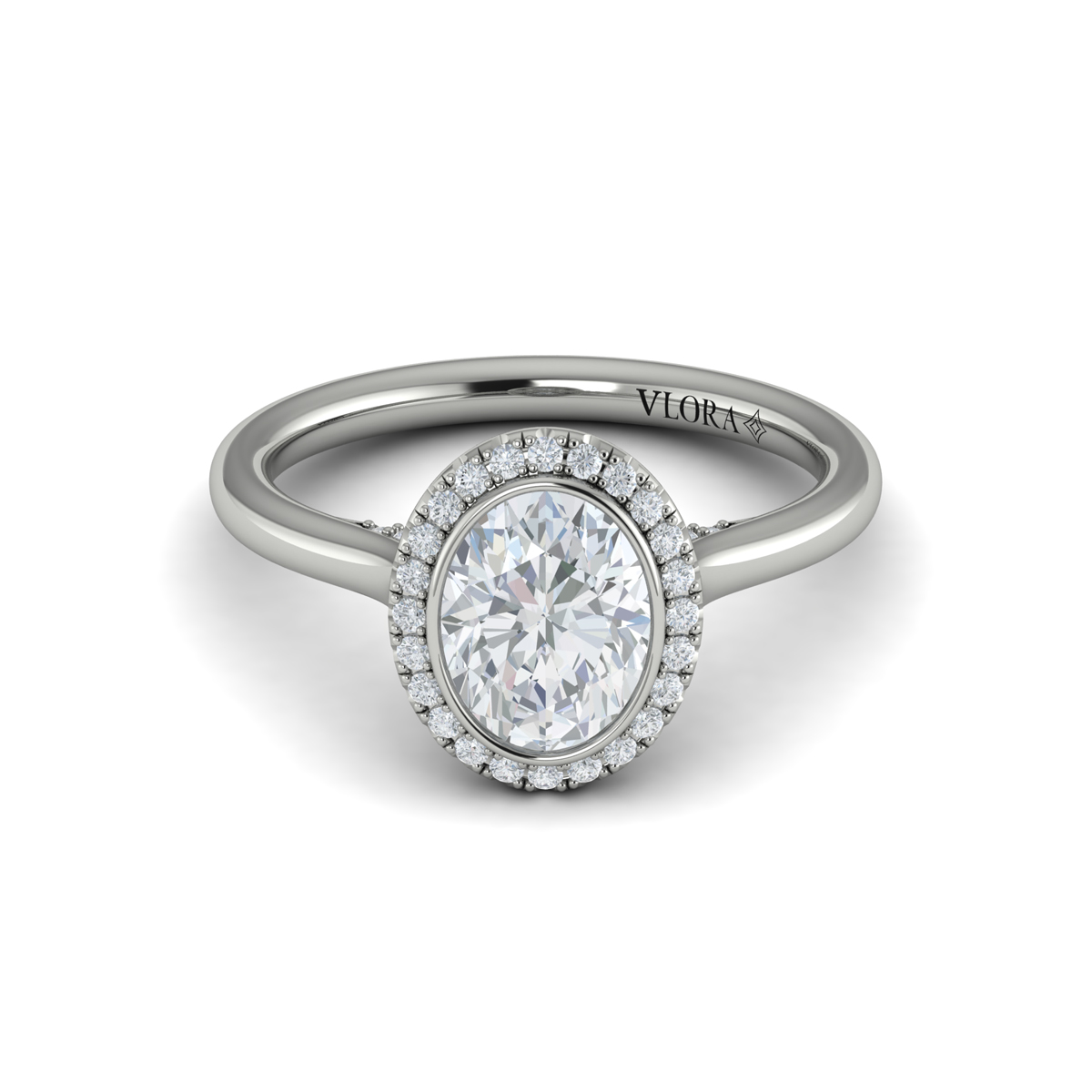 Vlora Halo, Bezel Engagement Ring