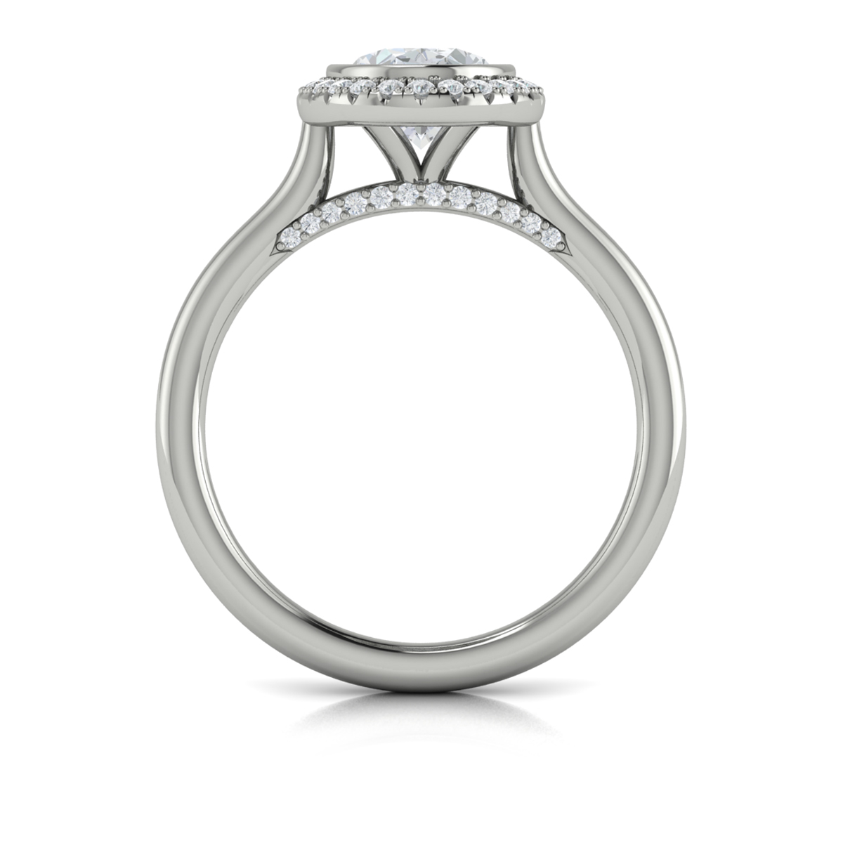 Vlora Halo, Bezel Engagement Ring
