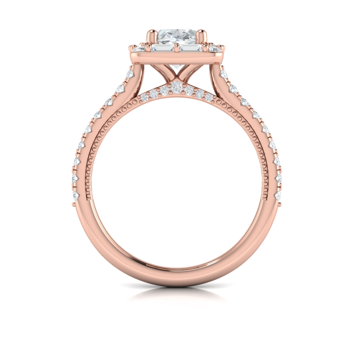 Vlora Halo, Modern Vintage Engagement Ring