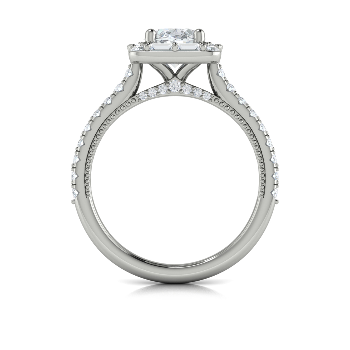 Vlora Halo, Modern Vintage Engagement Ring