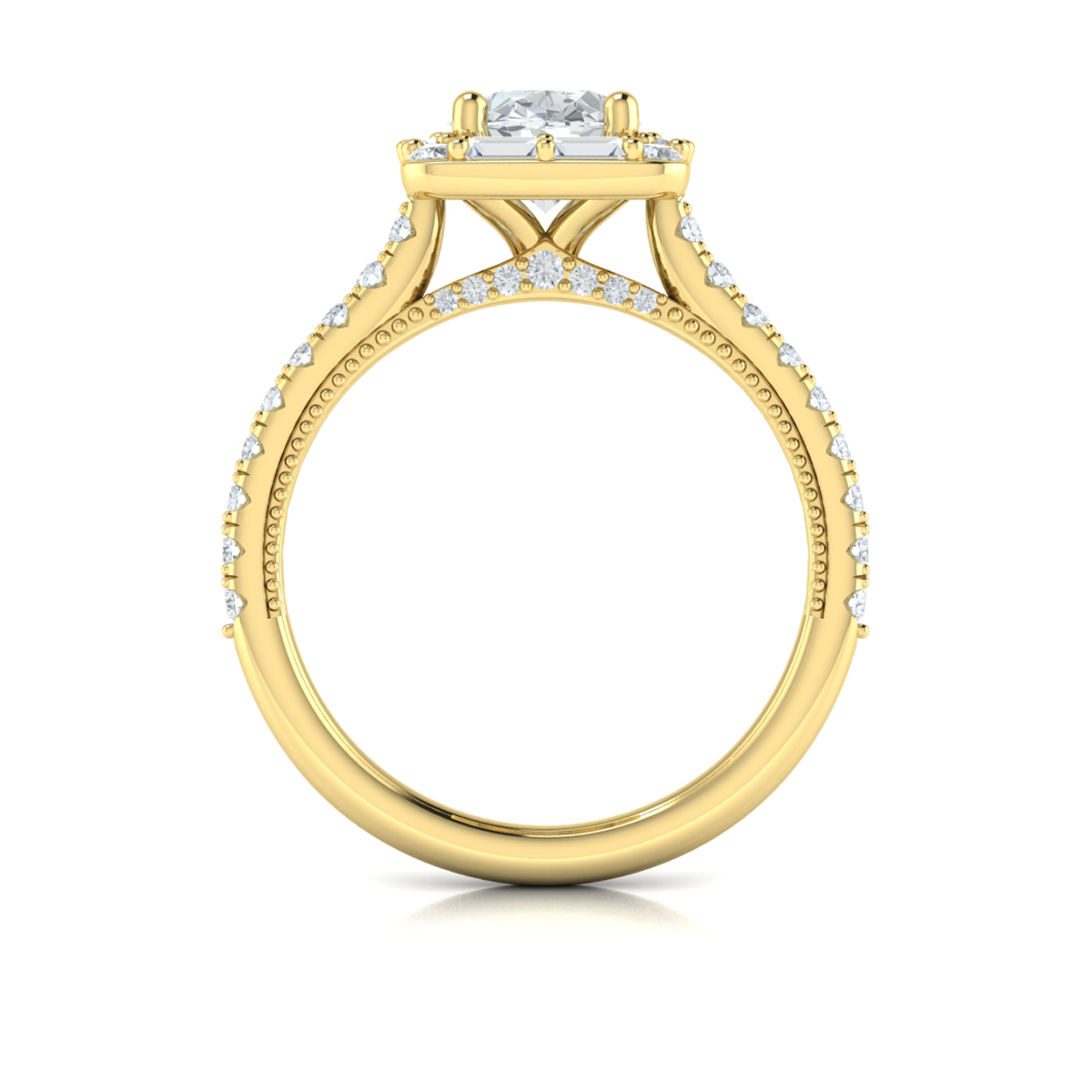Vlora Halo, Modern Vintage Engagement Ring
