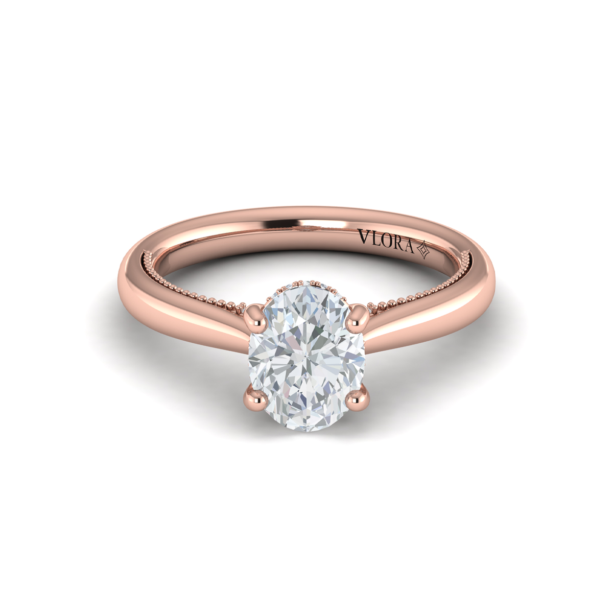 Vlora Solitaire, Modern Vintage Engagement Ring