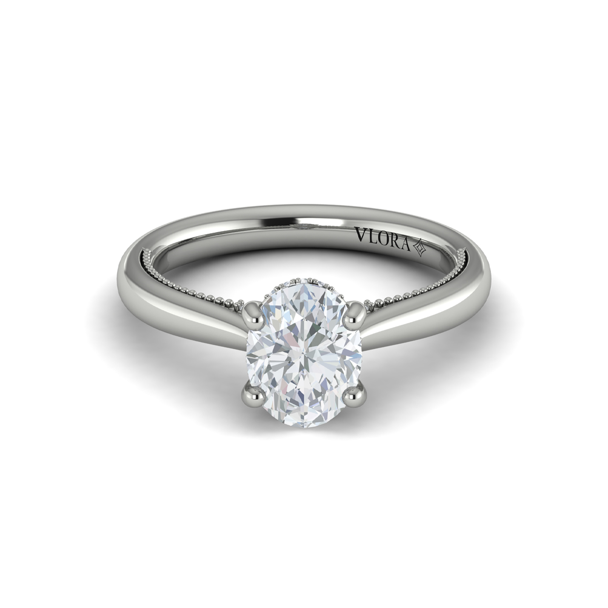 Vlora Solitaire, Modern Vintage Engagement Ring