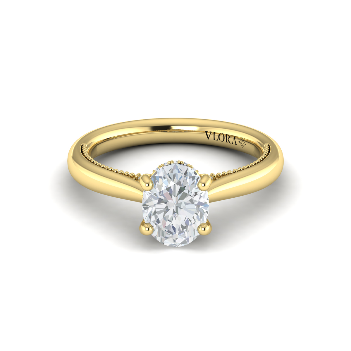 Vlora Solitaire, Modern Vintage Engagement Ring