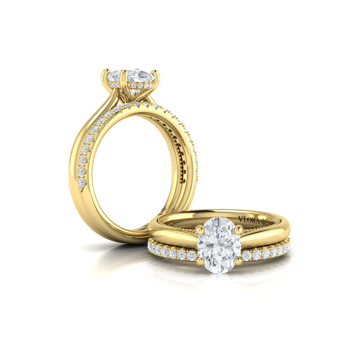Vlora Solitaire, Modern Vintage Engagement Ring