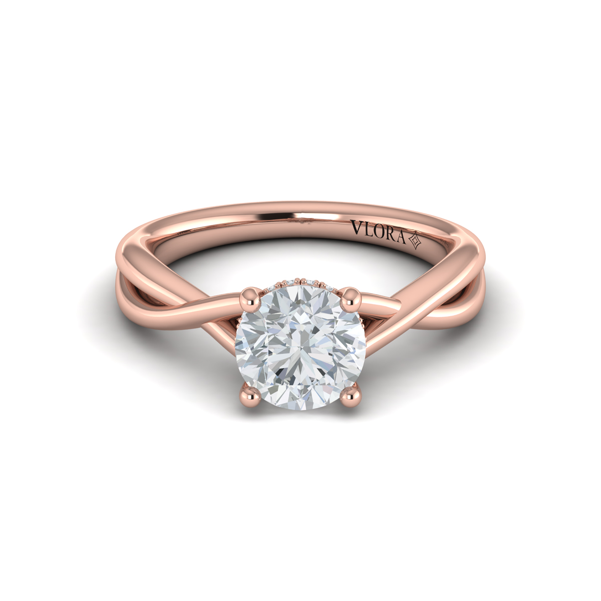 Vlora Solitaire, Hidden Halo Engagement Ring