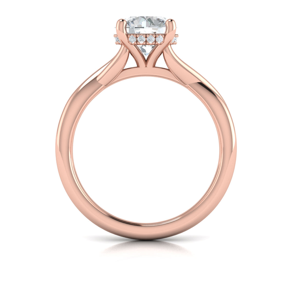 Vlora Solitaire, Hidden Halo Engagement Ring