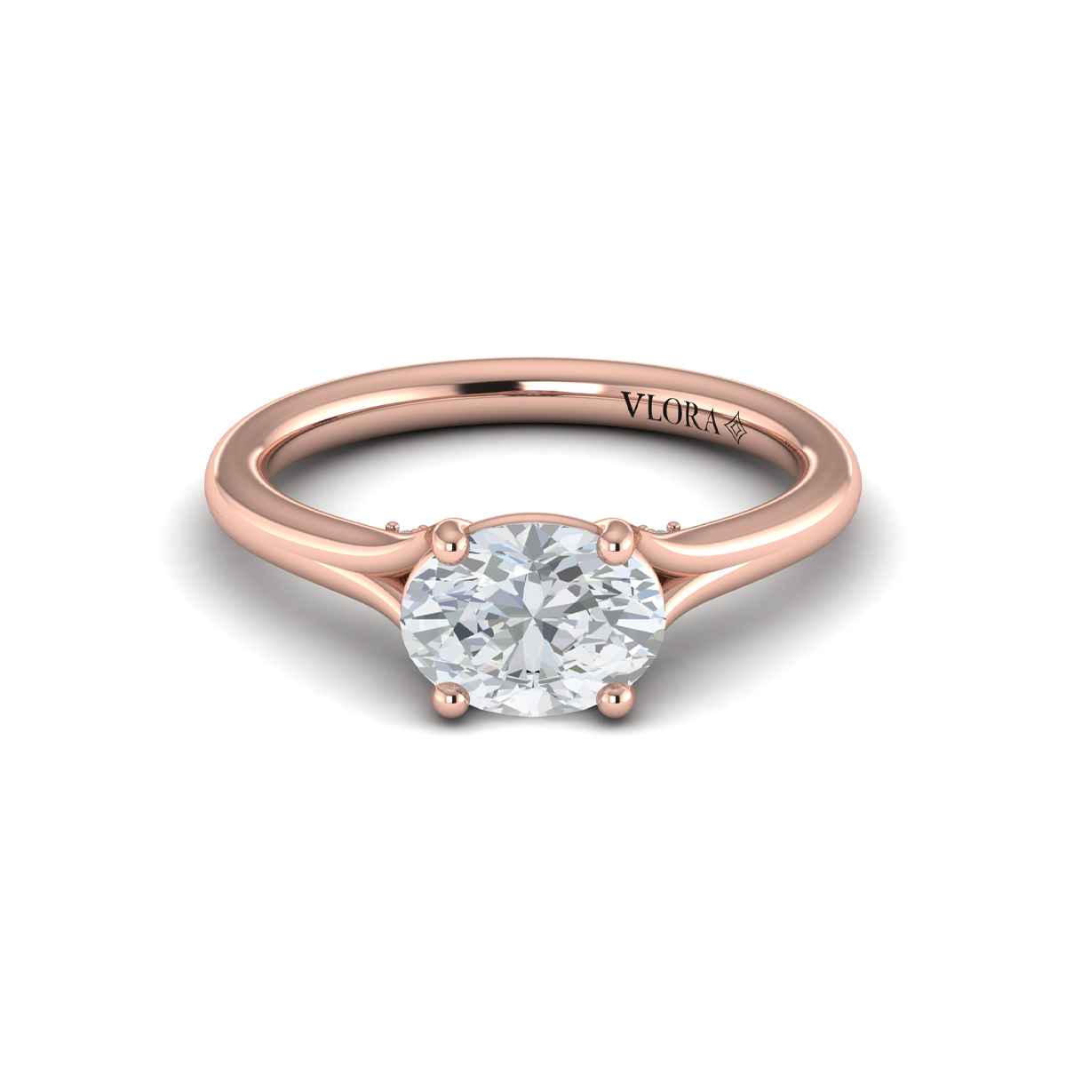 Vlora Solitaire, Split Shank Engagement Ring