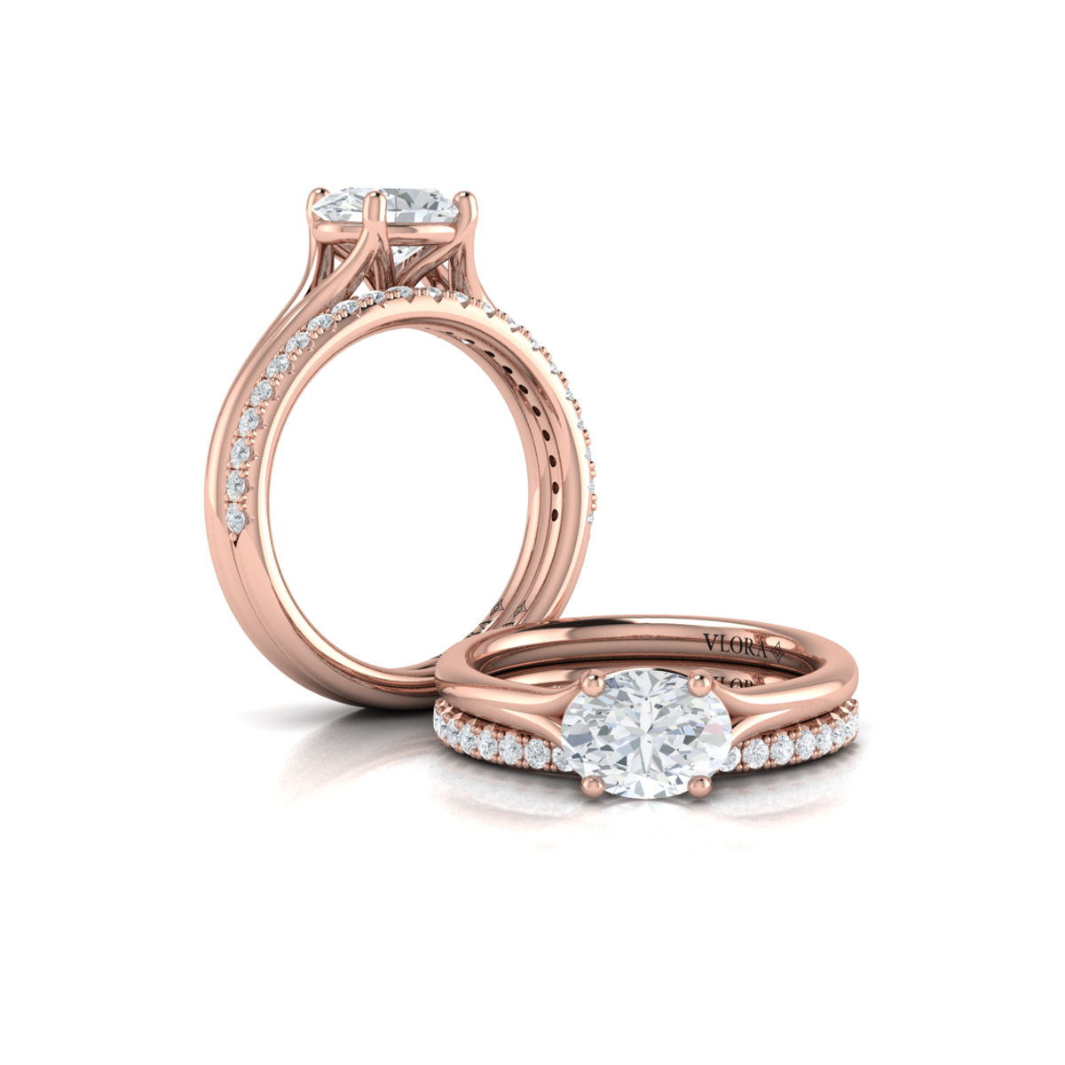 Vlora Solitaire, Split Shank Engagement Ring