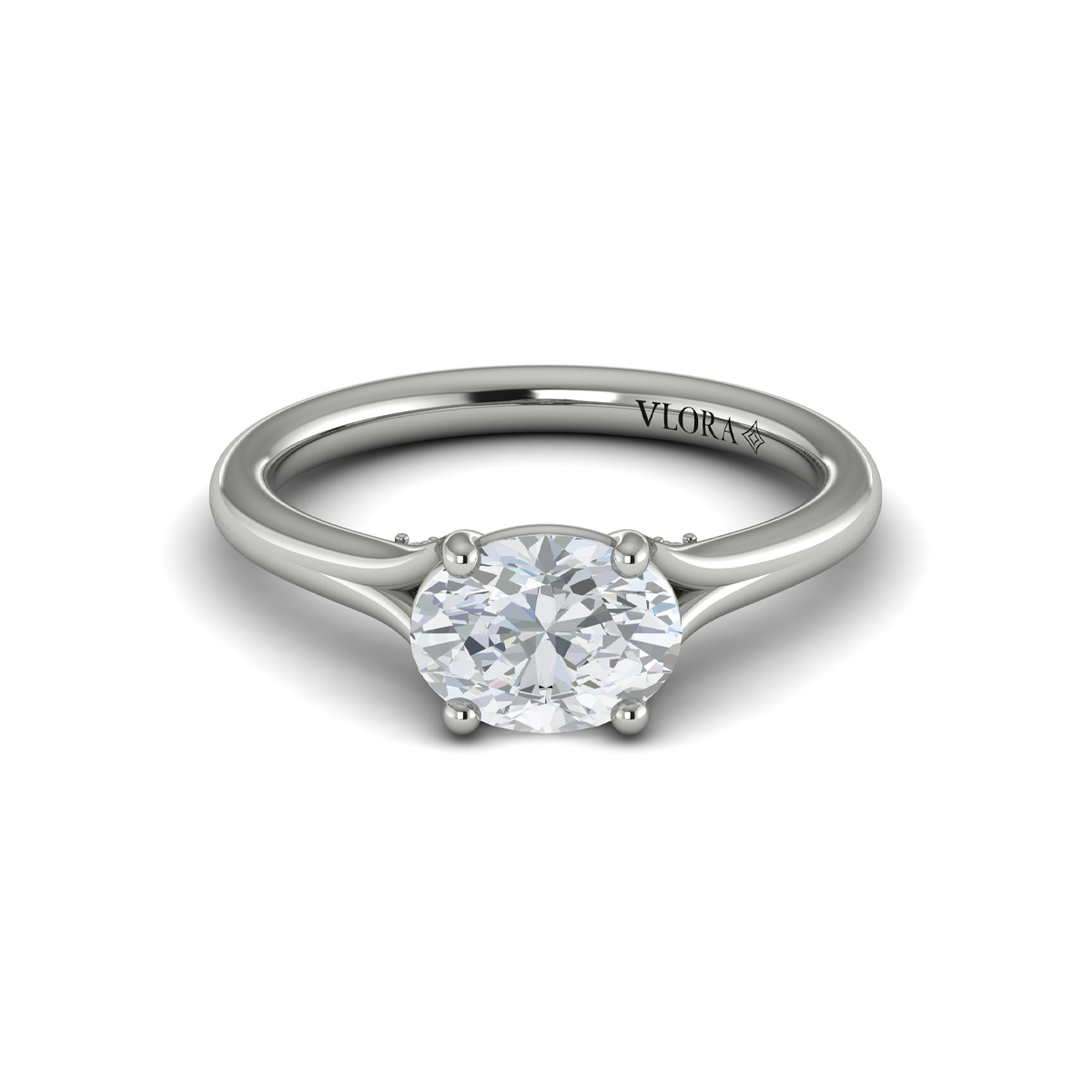 Vlora Solitaire, Split Shank Engagement Ring